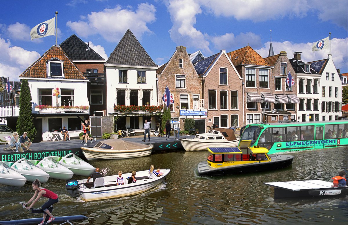 Denk je aan Friesland, dan denk je aan water. Dus hoe mooi zou het zijn als we ook nog 's het 'wereldrecord grootste elektrische botenparade' vestigen? Doe mee met de parade te water van de @Elfwegentocht op 14 juli: bit.ly/2q7H05G #LF2018 #fossielvrij #watersport