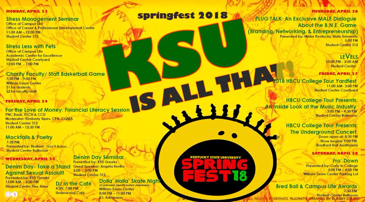 KYSU_CampusLife's tweet photo. 🐎🚨🚨KENTUCKY STATE UNIVERSITY SPRINGFEST 2018 “KSU IS ALL THAT‼️” #KSUSPRINGFEST2018 #KSUIsAllThat #AllThat 🚨🚨#CampusLife #KSUForward 🐎 https://t.co/YuiNcWaTEi