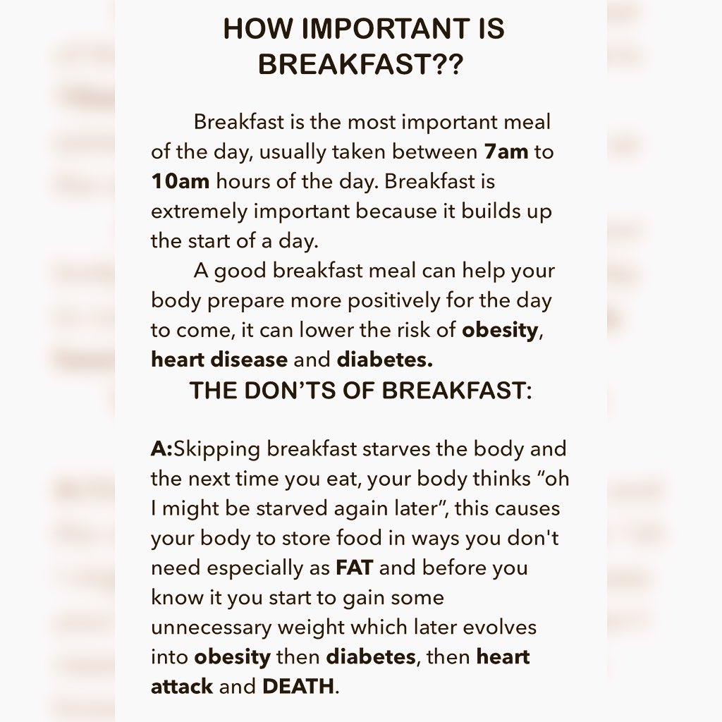 jamarhealthfo's tweet photo. #JHF Today I decided to post on the IMPORTANCE OF BREAKFAST, why you shouldn't miss breakfast and the most logical choice of breakfast food according to our beloved President @ummijallo . Do retweet and share with friends please. #food #breakfast #health #healthpage 🙏🏾 https://t.co/2al1Psvopz
