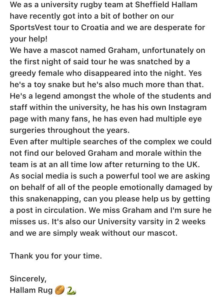 HallamRUFC's tweet photo. #FindGraham #JusticeForGraham #GetGrahamHome @SportsVest https://t.co/vjzw6NgwEn