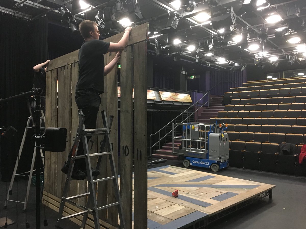 Arena_Theatre's tweet photo. The lads hard at work getting the fit up done for #ThisRestlessState - all starting to come together 😬 Don’t miss out Wolverhampton!! Follow the link and use the discount code TICKET750 for cheap tix tonight https://t.co/eg8TWzQ1Fb https://t.co/OSxJX8ucyS