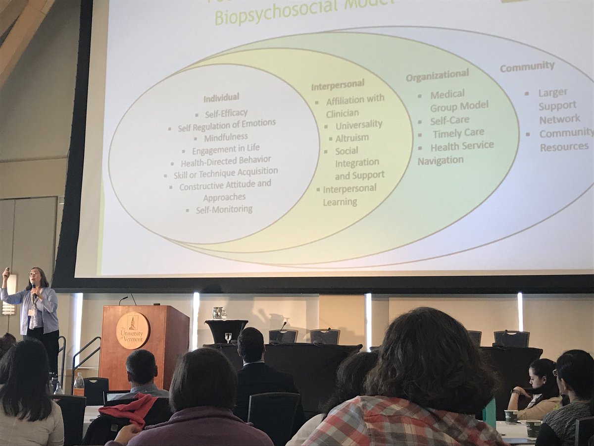 UVMPattyPrelock's tweet photo. Dr. Paula Gardner, Department of #Familymedicine at Boston University School of Medicine provides a plenary talk on #Integrativemedicine Medical Group Visits @uvmcnhs @uvmvermont #integrativepain conference! Great tools for supporting patients with chronic pain. https://t.co/EZLhZLS4GB