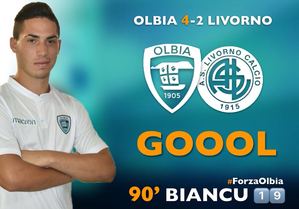 olbiacalcio's tweet photo. 90’ GOOOOOOOOLLLLLLLL OLBIA!!! ASSIST DI #GERONI E RETE CON PALLONETTO DI #BIANCU 🔴 #OlbiaLivorno 4-2 https://t.co/iVquFoXgz1