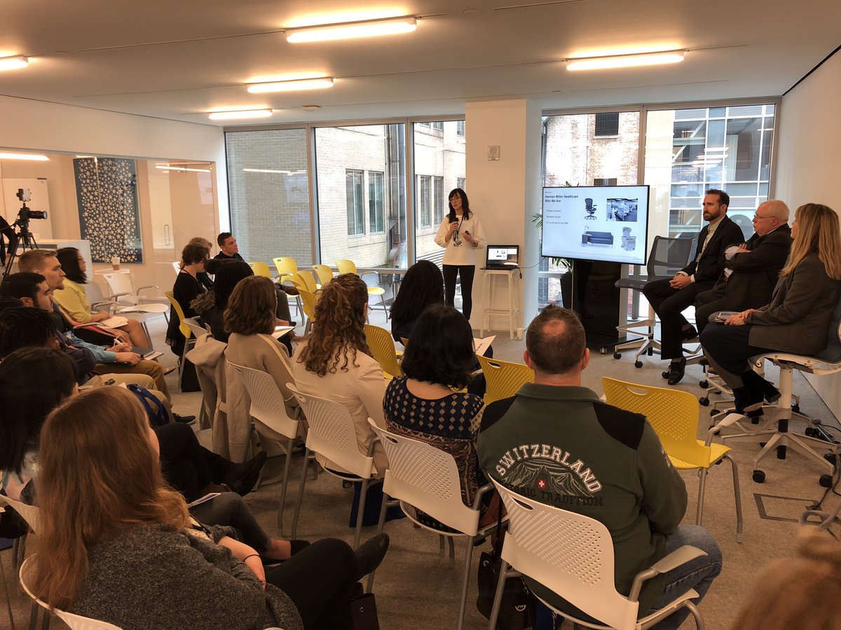 BialekSocial's tweet photo. Excited to be part of #MindTheGap with @HermanMiller‘s Amee Thompson! Great showing of students and professionals today. https://t.co/oVELnNwLB9