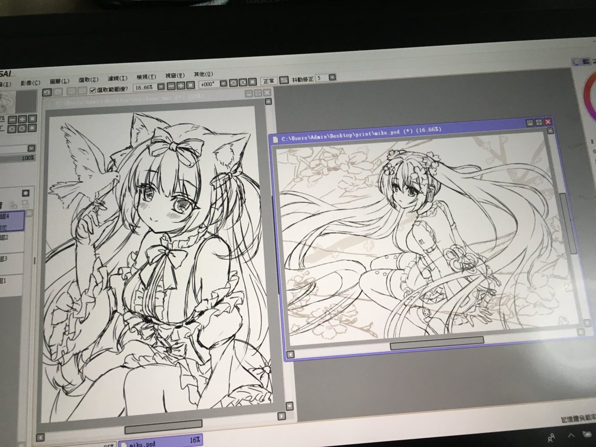 ラフ描き…ラフ描き…_φ(・_・ 