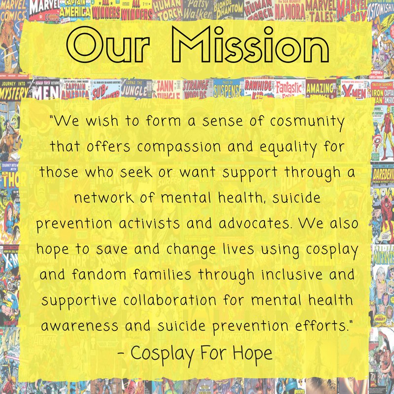 acrollermom's tweet photo. Cosplay for Hope is debuting at #StealthCon this weekend! Don't miss out on how you can help save and change lives through cosplay and fandoms!
#CosplayForHope #SuicidePrevention #C4H https://t.co/Nmf7MJTIKC