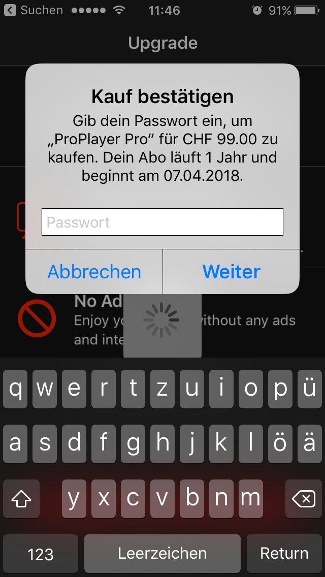 macci's tweet photo. @azurcoding 
First make Proplayer free in Appstore, now it comes with "free" upgrade for 99/Year !!!??? App is not working anymore, you have to download your Files with iTunes. https://t.co/GtyVN03IoC