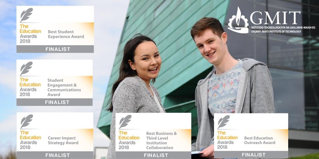 carinaginty's tweet photo. Delighted for @GMITOfficial shortlisted as a finalist for 6 National Education Awards 2018 for excellence in #teaching #studentengagement #studentlearningexperience #careerimpact #outreach #businesscollaboration. Award ceremony in Dublin, April 19th #heie #edchatie https://t.co/PPziKVEIdc