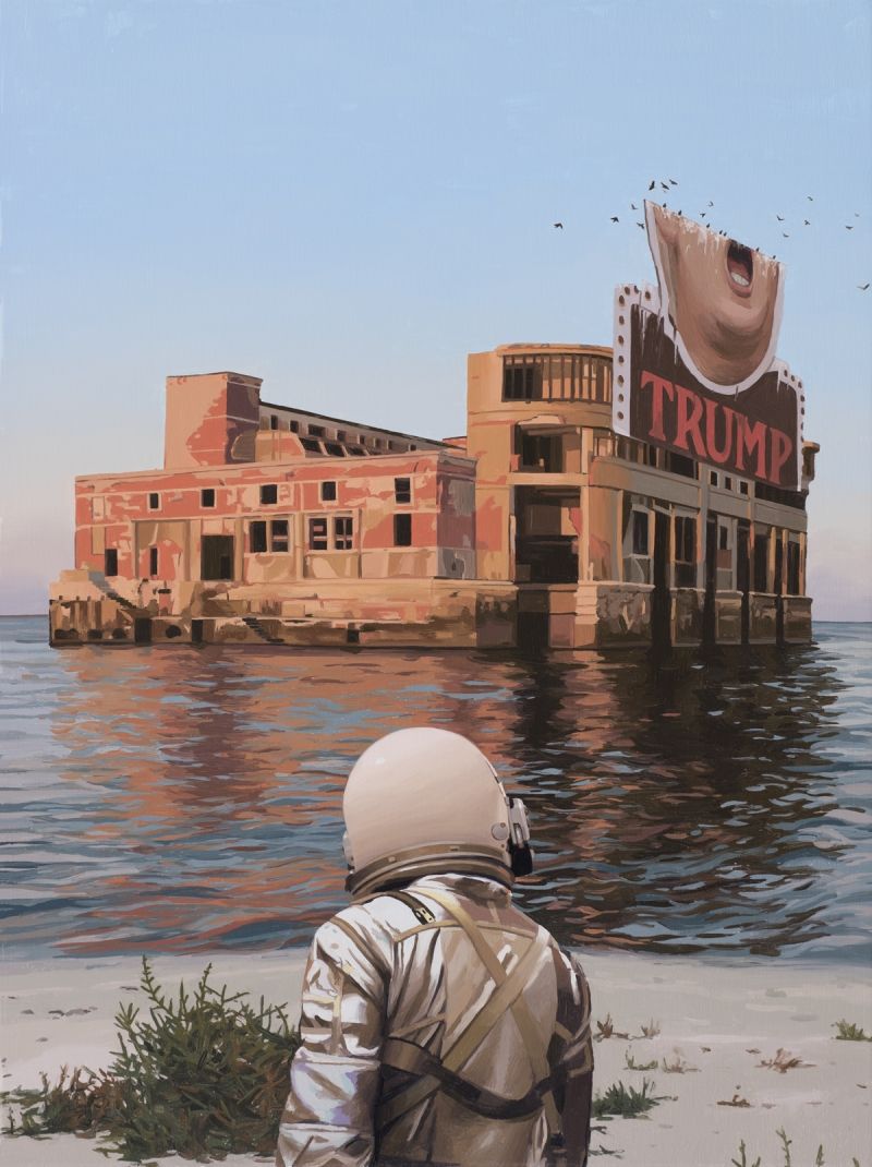 ptburch's tweet image. Enjoyed these! Scott Listfield's pop culture paintings of an astronaut exploring a future Earth buff.ly/2GqP5gf #popart #art