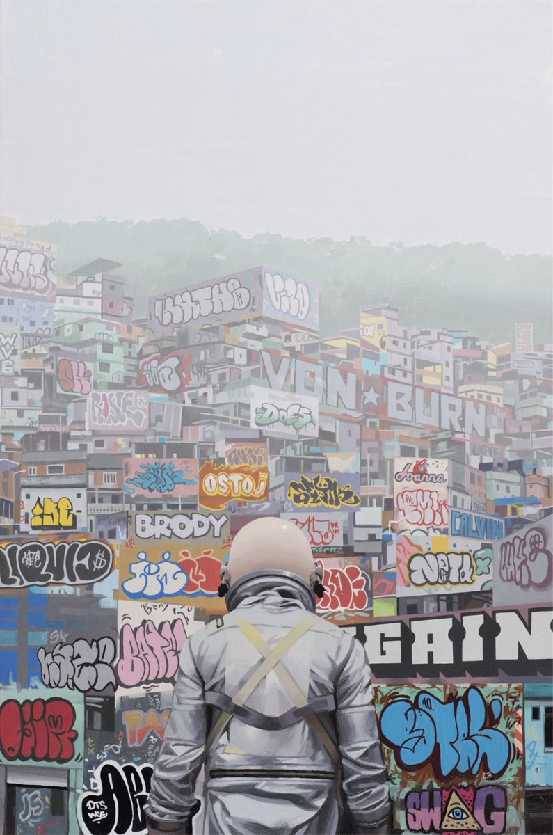 ptburch's tweet image. Enjoyed these! Scott Listfield's pop culture paintings of an astronaut exploring a future Earth buff.ly/2GqP5gf #popart #art