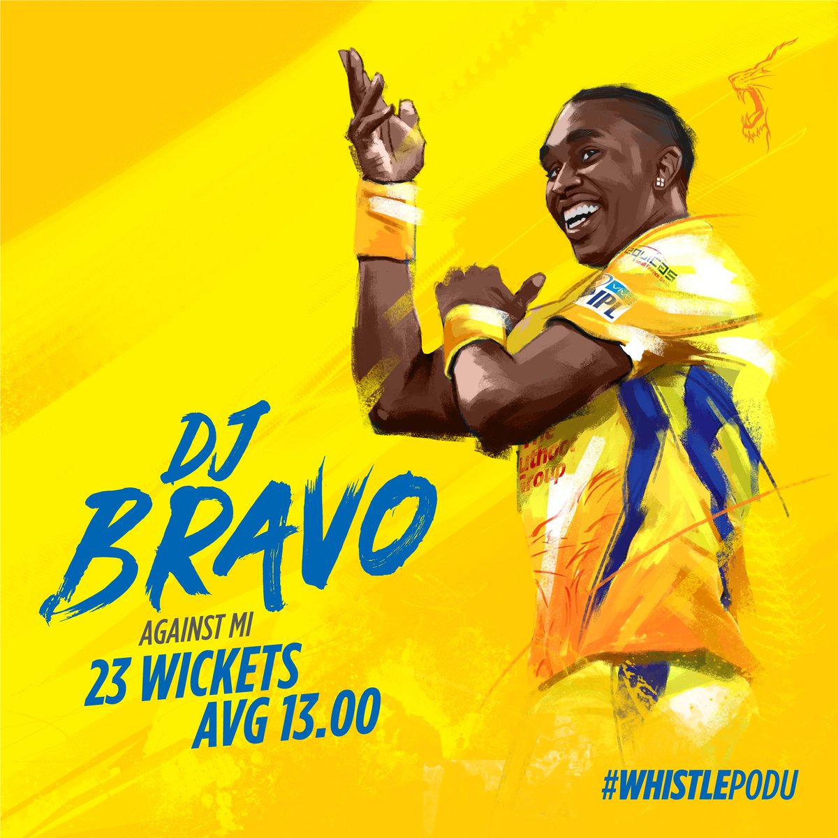 ChennaiIPL's tweet photo. .@DJBravo47's bowling figures against MI while playing for the Super Kings. Champion stuff! More Calypso beats await the night! #WhistlePodu 🦁💛 https://t.co/ukepUXZZOk