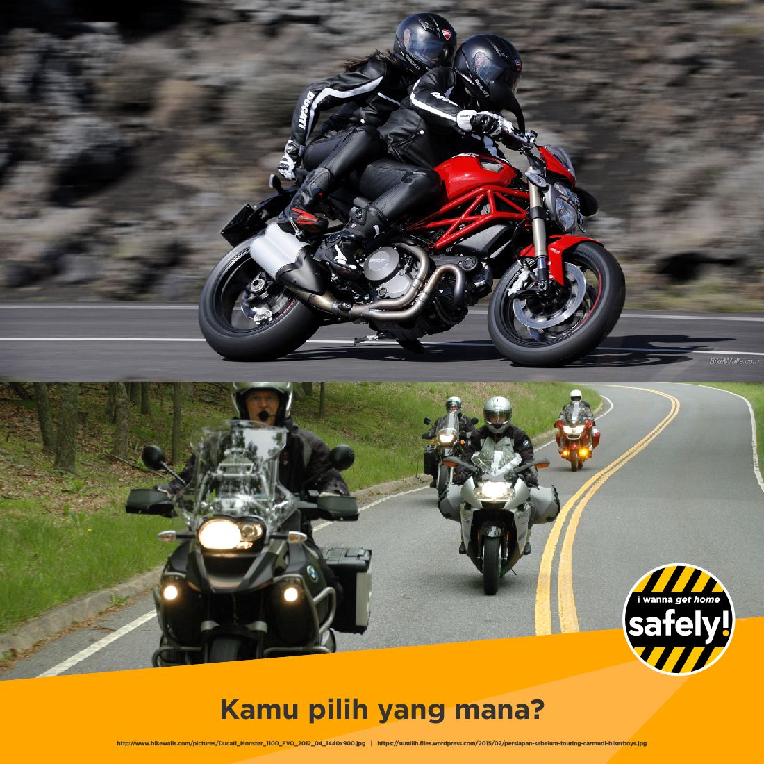 Udah weekend lagi nih. Enaknya touring bareng temen atau jalan sama keluarga ya? Kamu pilih yang mana, Safers?