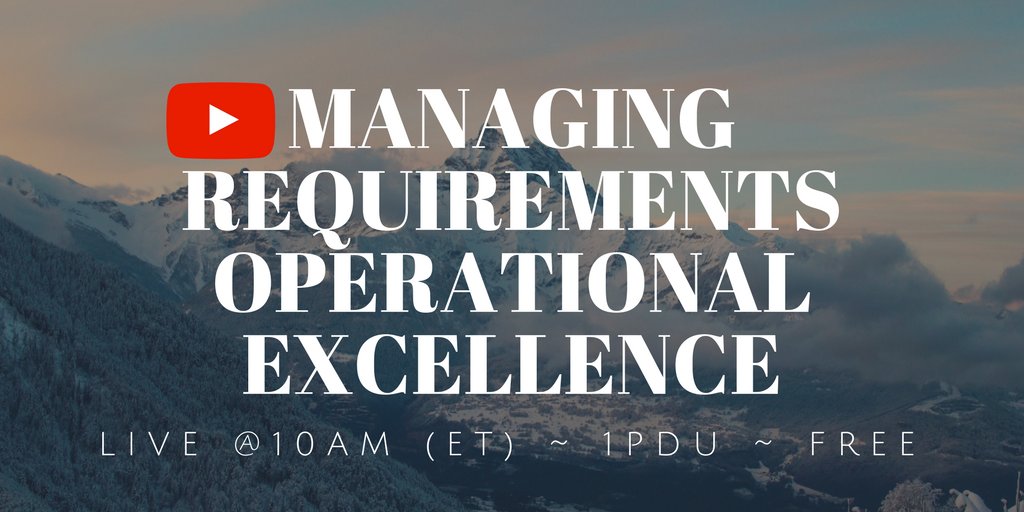 iagconsulting's tweet photo. Looking to make long term, systematic improvement to their business analyst organization? Reserve your FREE seat for Managing Requirements Operational Excellence (Apr 11, 2018) https://t.co/GKOKyhwQDI
#pmot #baot #pdu #freepdu #pduwebinars #pmi #iiba #pmp #ppm #pmo #pmfp #agile https://t.co/GxfLVxmNd4