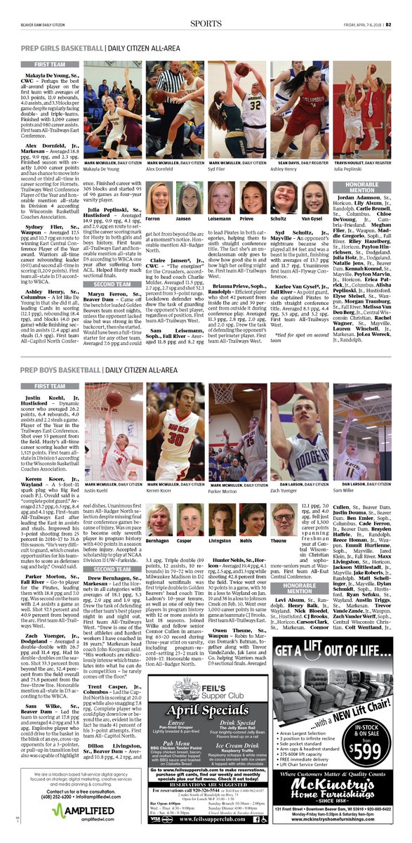 mmcmull2's tweet photo. Hey folks, we've got our All-Area teams and Players of the Year awards in today's paper. Here are photos of the section that was created by @Smithmi. Awesome designs for sure. https://t.co/dydmDbQLLh