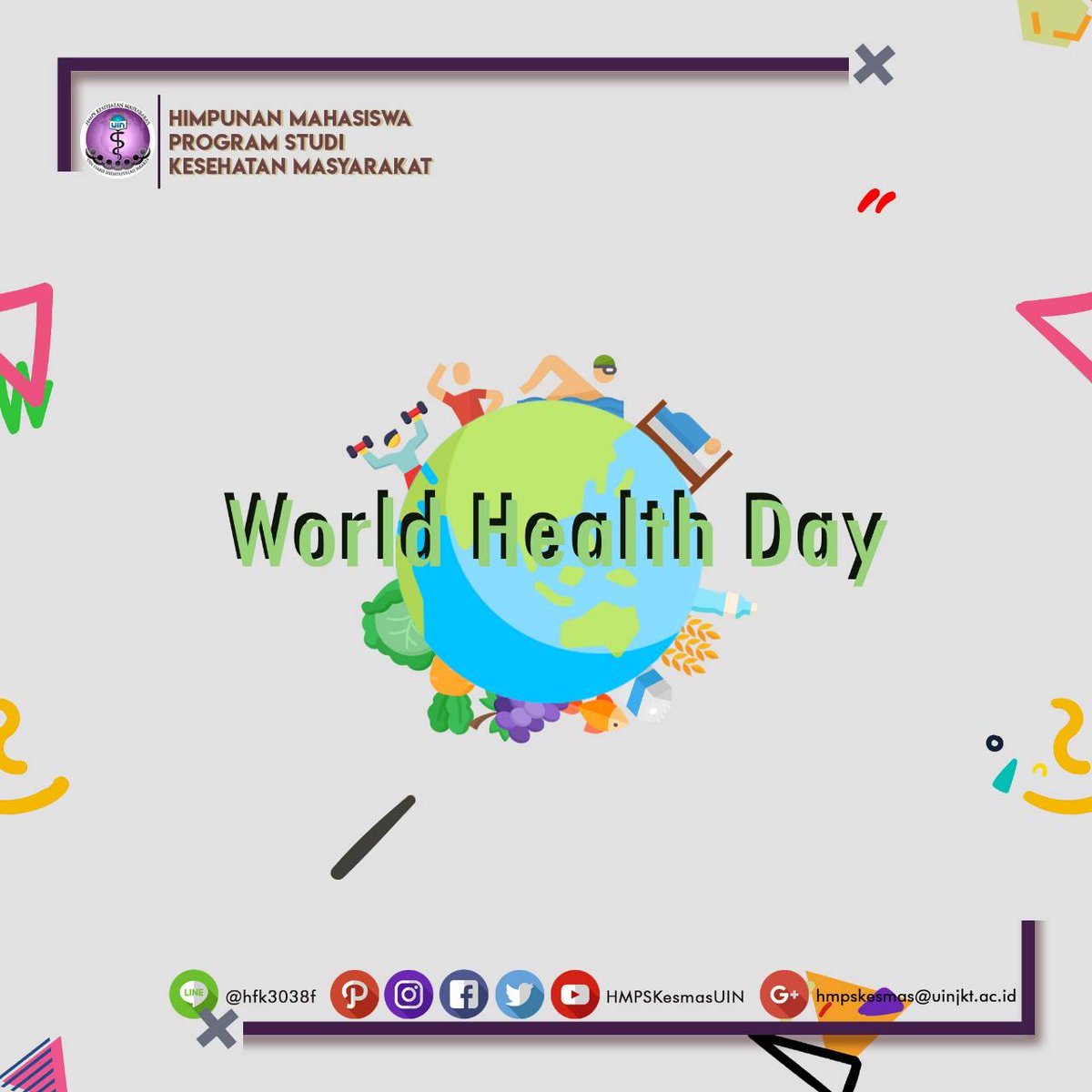 HMPSKesmasUIN's tweet photo. Hari ini mjd kesempatan menarik perhatian dunia guna menyadari masalah2 besar kesehatan setiap tahunnya.

#HariKesehatanDunia
#HMPSKM2018 https://t.co/BkikUUTJ4a