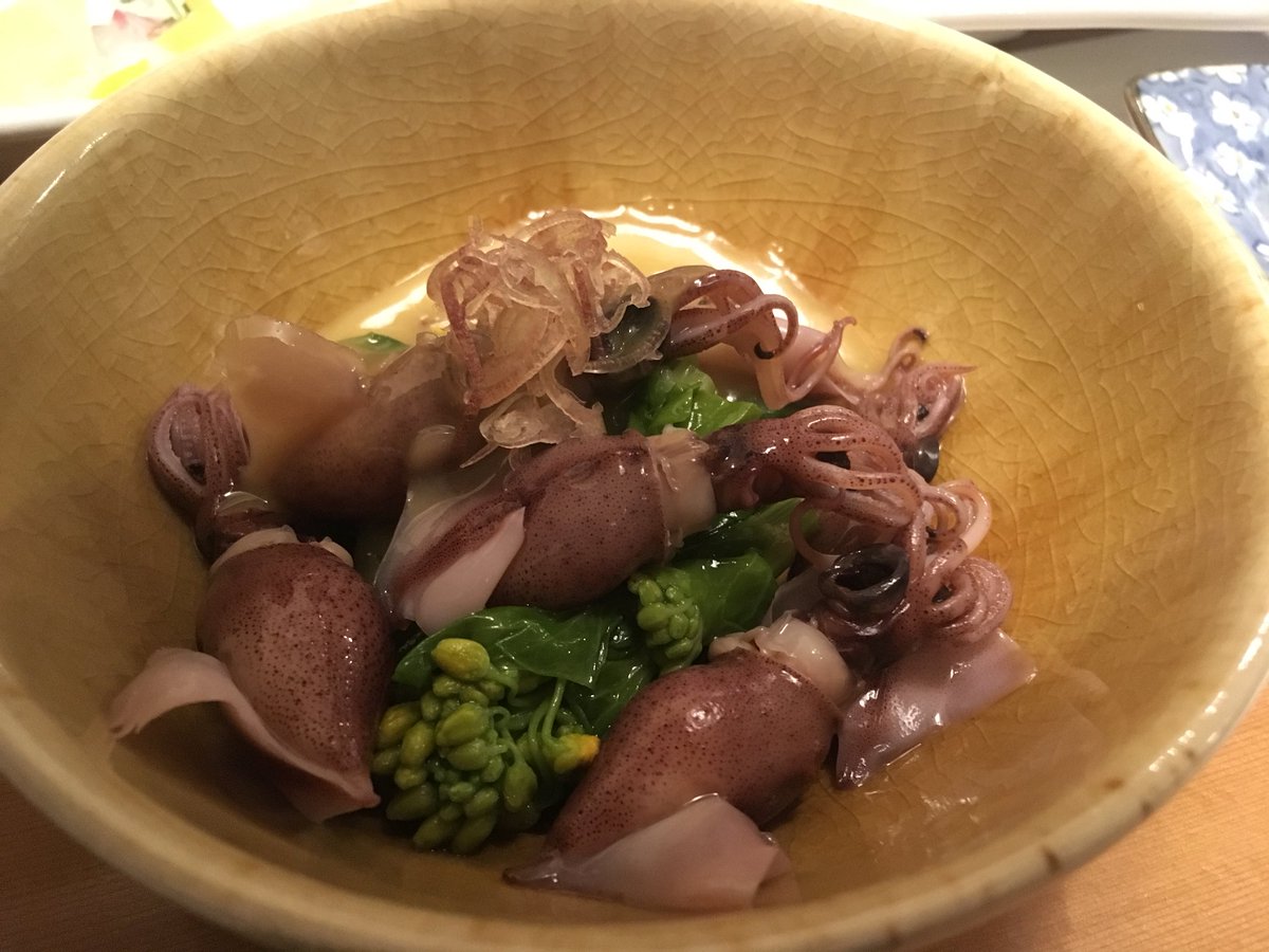 ホタルイカと菜の花の酢味噌和え