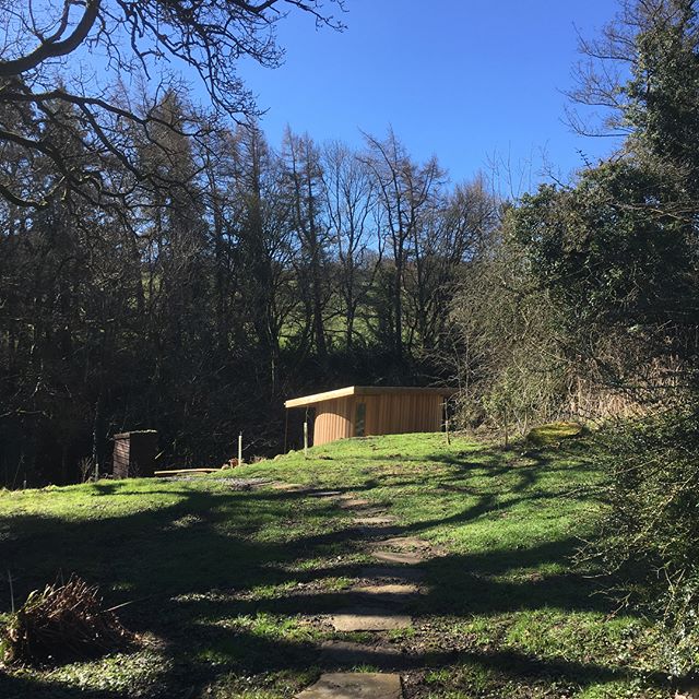 #glamping in this amazing #cabin was fab!!! Moonlit wooded views at night and brilliant sunshine and walks by day #myairbnb #airbnb #cabinporn #firepit #unique #handcrafted #magicalplaces #retreat #yogaretreat #timberbuilt #jampansink #bewerley #pateleybridge #aoonb #yorkshire #n