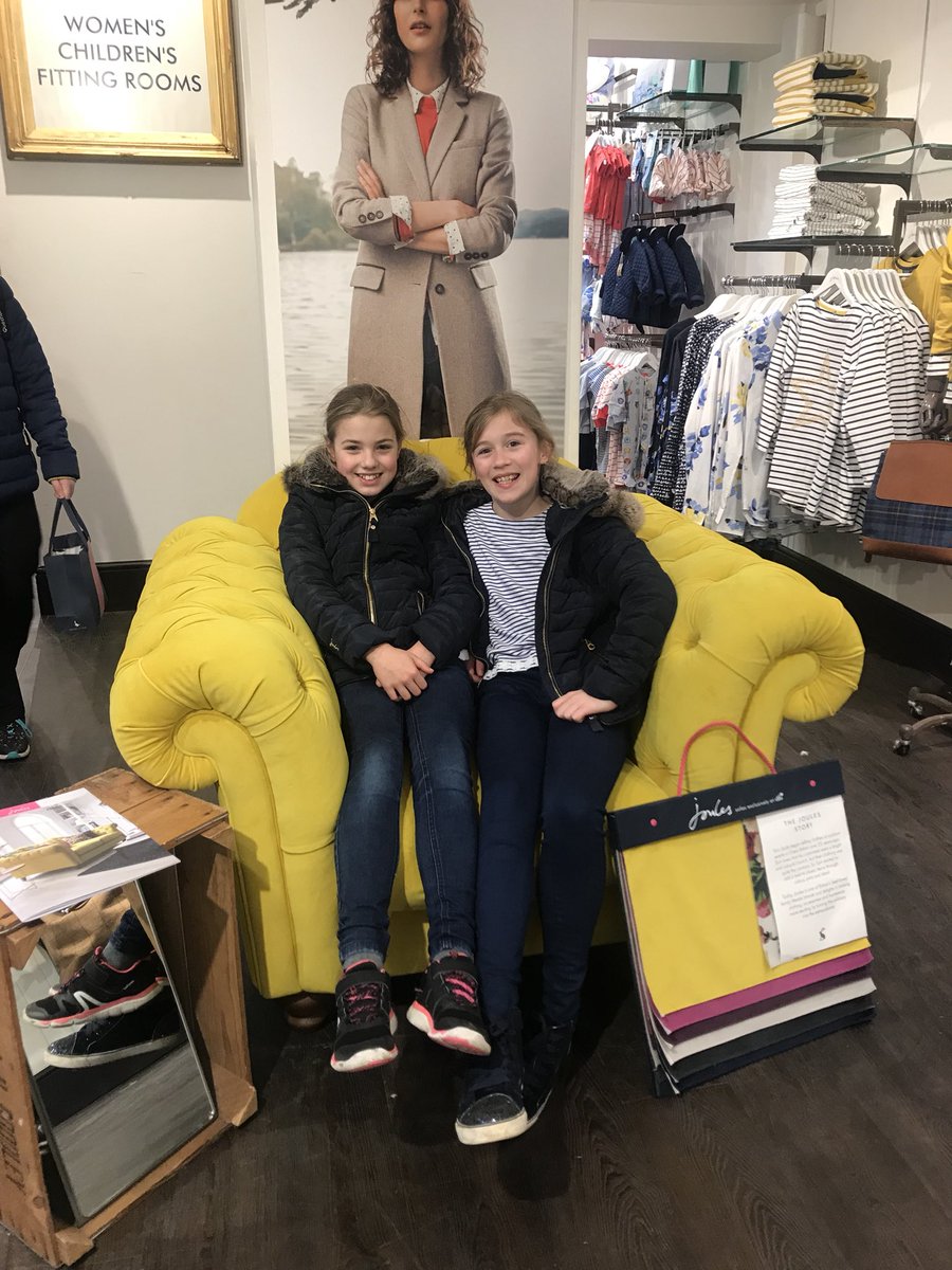 JoulesYorkStore's tweet photo. 2 very smiley Joules little shoppers today enjoying our @DFS today in @JoulesYorkStore  #bright #happy #somethingforeverybody #bestfriends https://t.co/aSyiD7a1RX