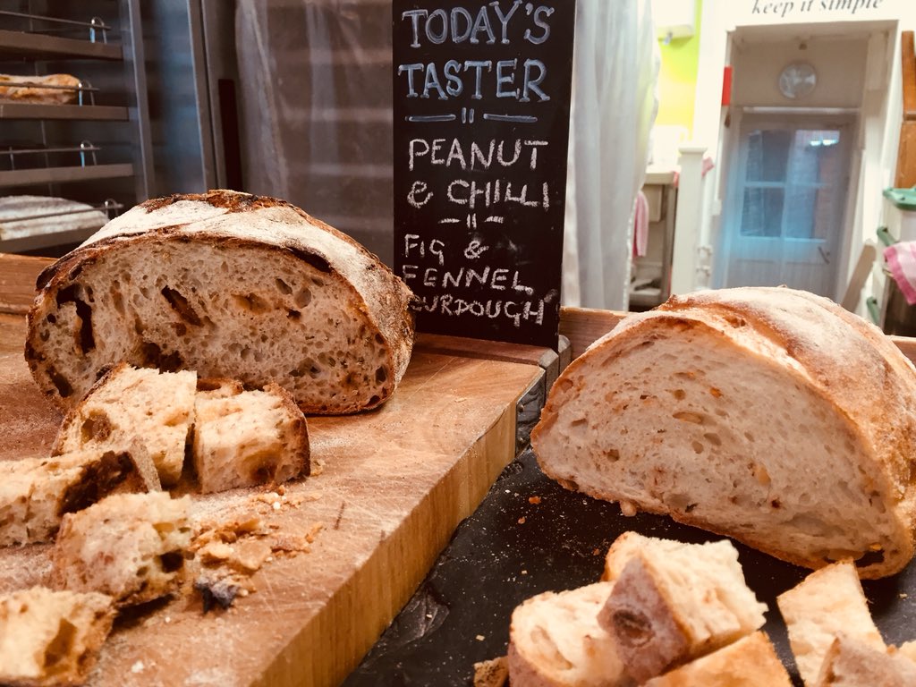 Today’s specials: Fig &amp; Fennel #sourdough &amp; Peanut &amp; Chilli. Warming breads for rainy day. Come along and try them