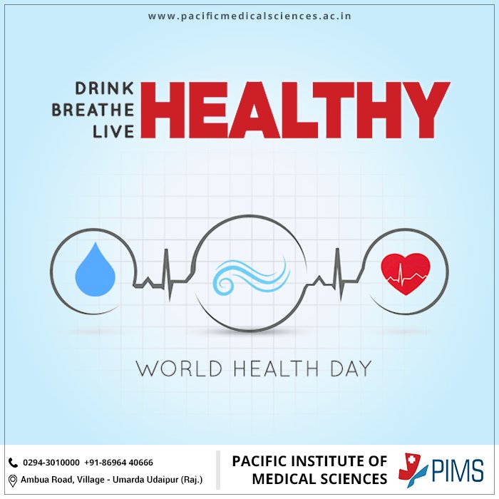 PIMSudaipur's tweet photo. On this #WorldHealthDay, let's pledge to keep yourself #healthy &amp; free from illness.

#PIMSUdaipur #PacificHispital #Udaipur #PIMSUmarda https://t.co/xMxcgZTk09