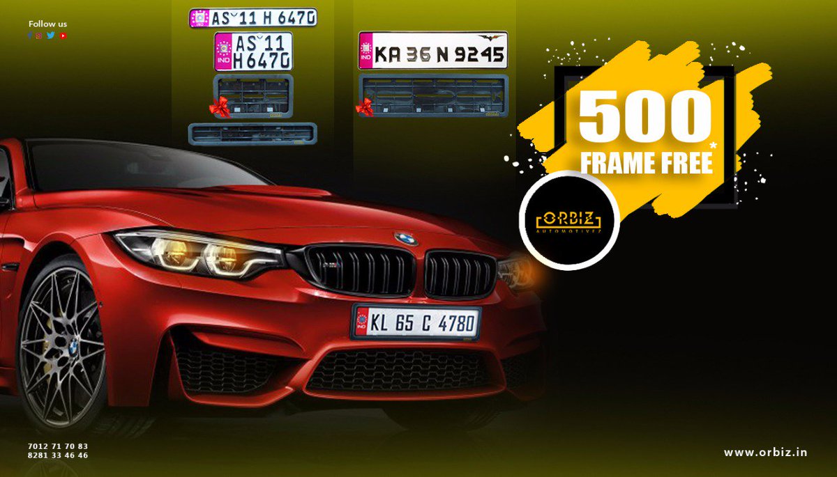 thenumberplates's tweet photo. Not everydays are as cool as this. 500 frames for free!!!
Shop Now - https://t.co/Xm9mD8wwbv
#Orbiz #OrbizAutomotivez #NumberPlates #CarNumberPlates #BikeNumberPlates #HighQualityNumberPlates #FreeFrames https://t.co/0UBmqaoAiQ