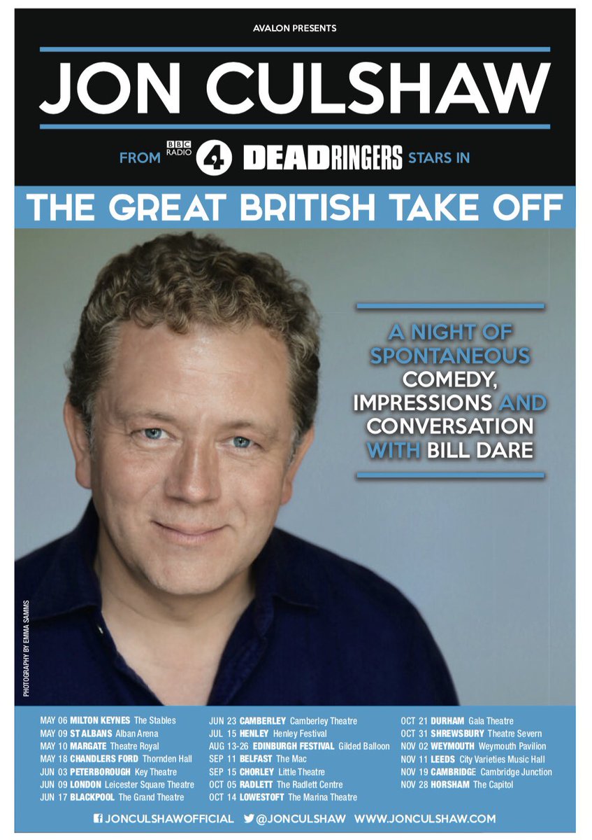 jonculshaw's tweet photo. Hope to see you soon for our next run of ‘The Great British Take Off’ show. Details of dates &amp; venues at https://t.co/GBZ3Zwe2YC https://t.co/rP38vuYXiD