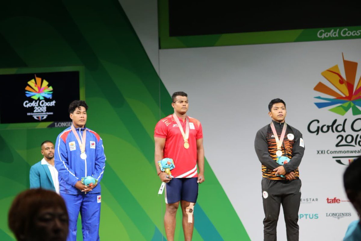 virendersehwag's tweet photo. And number 4. Our weightlifters have taken it upon themselves to carry all the weight on their shoulders . Heartiest congratulations #VenkatRahulRagala for winning another gold for India in #CWG2018 in 85kg category of weightlifting. https://t.co/chCOR4y9Fz