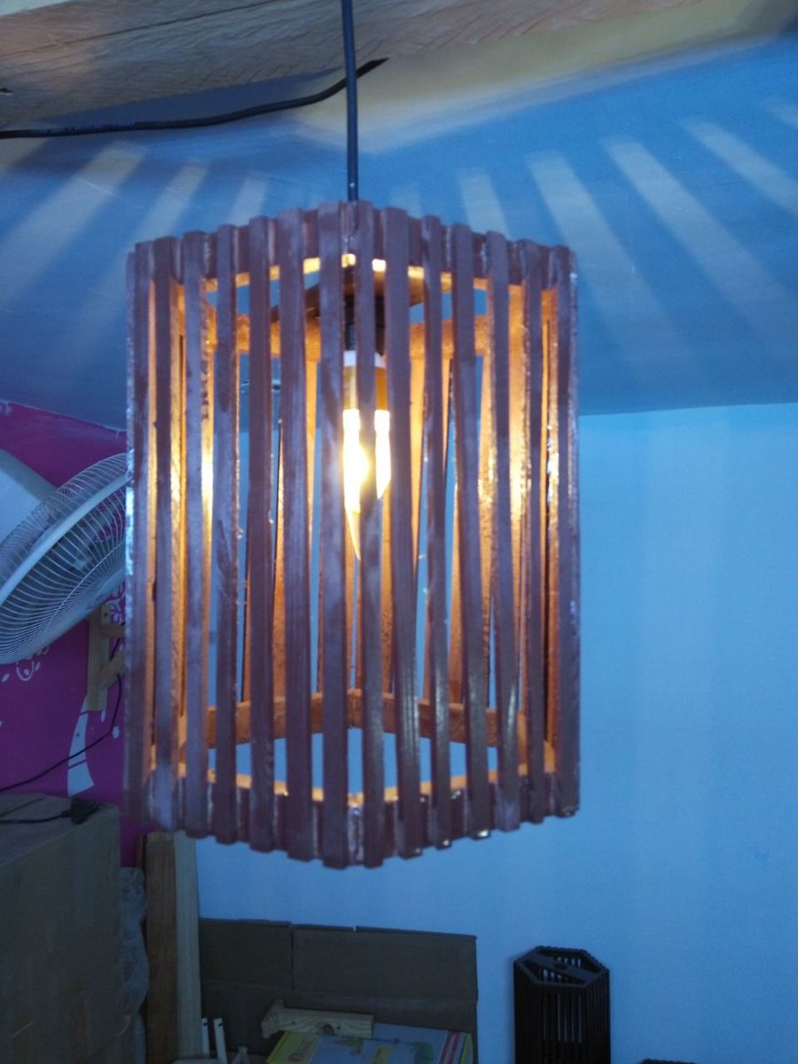 Abstractart16's tweet image. Hexagon wooden pendant  light