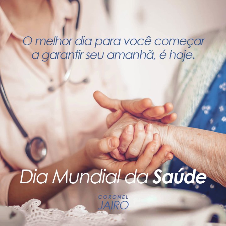 depcoroneljairo's tweet photo. #DiaMundialdaSaúde Precisamos nos conscientizar sobe a importância de manter o corpo e a mente saudáveis.
Aproveito a data para parabenizar o meu filho, Dr Jairinho, que é médico e está sempre preocupado com o bem estar de todos. https://t.co/sm5TZBZeYp