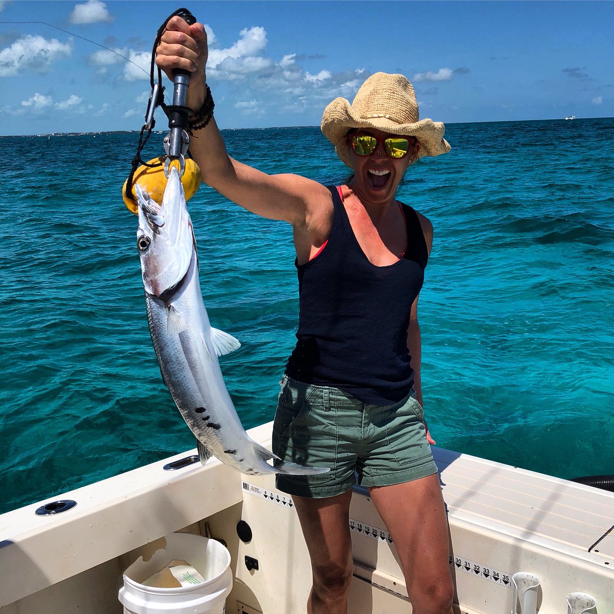 Fish n Grins! Barracuda action on the patches for this Rocky Mountain resident...welcome to the #SaltLife <a href="/RealSaltLife/">Salt Life</a> #LoveFL #fishing