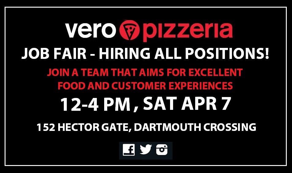 JOB FAIR TODAY! Come see the <a href="/Kraveburger/">Krave Burger</a> team 12-4 at Vero; 152 Hector Gate!
