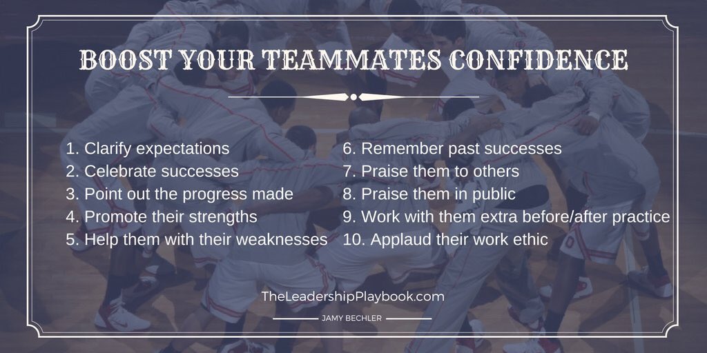 CoachBechler's tweet photo. PLAYERS: Here are 10 ways that you can boost your teammates confidence... https://t.co/nWpeHqvXaQ
