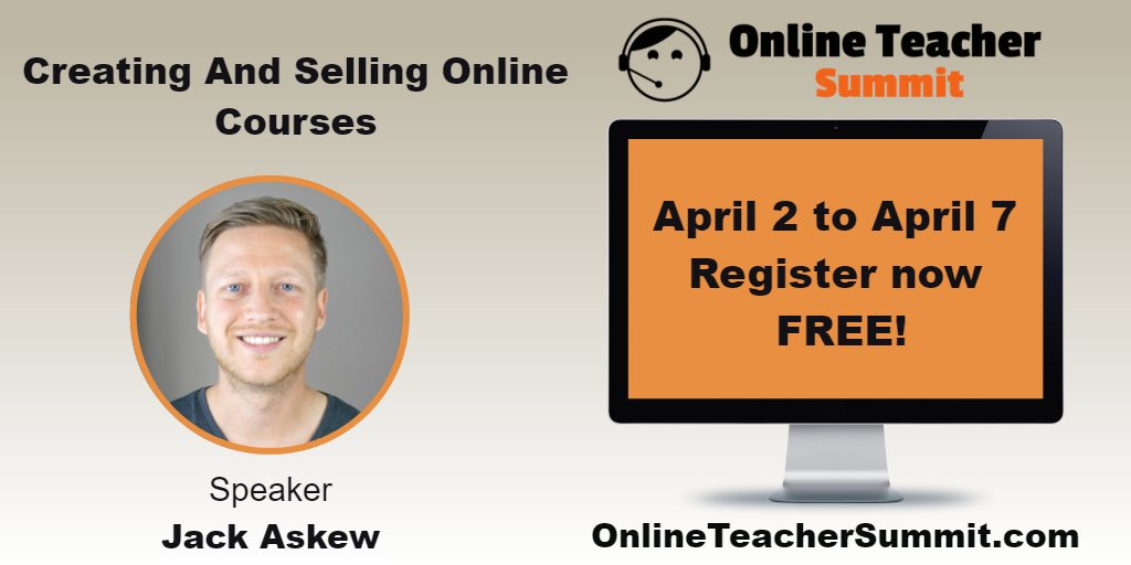 online_summit's tweet photo. Free for 12 hours at  https://t.co/dbpXhkgVZx  Listen to @eslonlinejack  talk about  "Creating And Selling Online Courses" at #OnlineTeacherSummit https://t.co/tB0o26VIS3