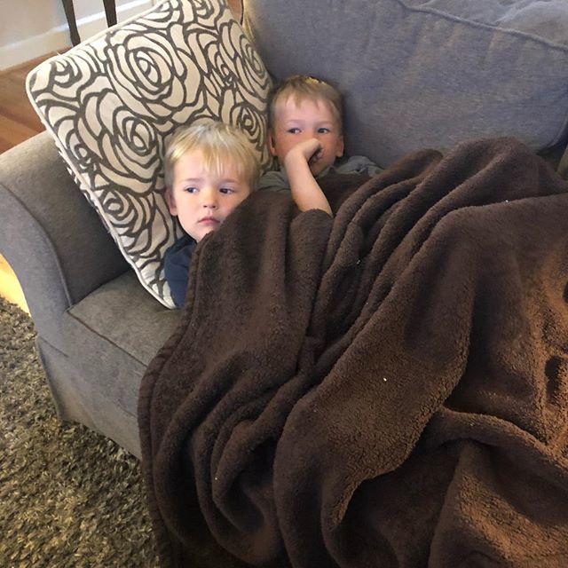 Rainy Saturday morning snuggles. A rare moment of peace for these two!
