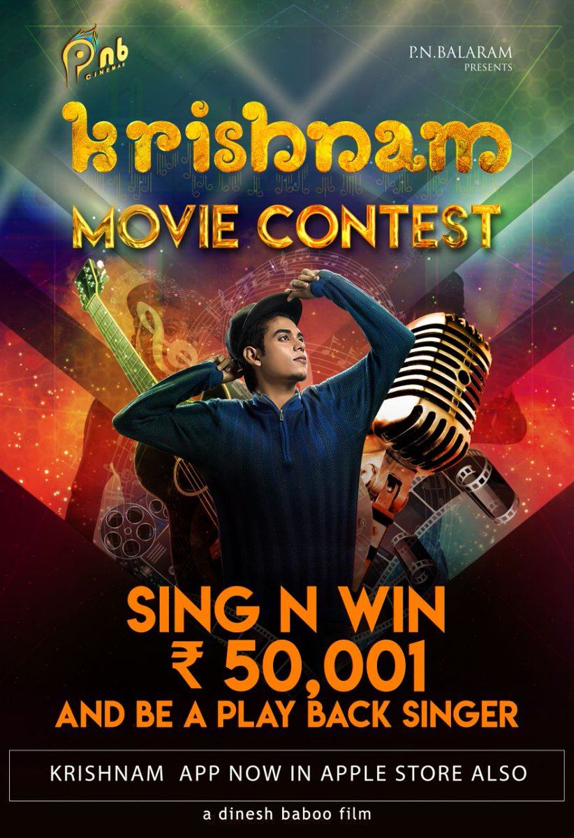 rameshlaus's tweet photo. Sing N Win Rs. 50,001 and be a playback singer in @pnbcinemas  ' next production venture. #KrishnamMovieContest https://t.co/XohaRFMb5f