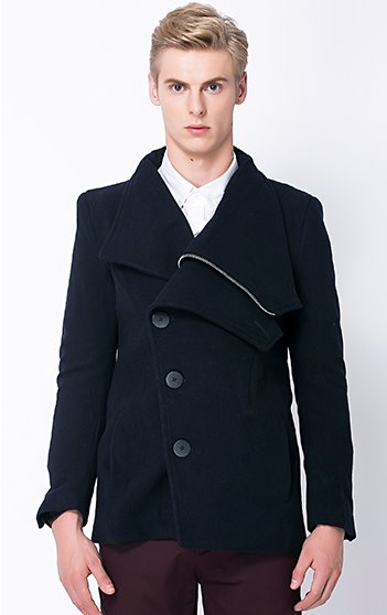 FLAP COLLAR NAVY BLUE LUXURY DESIGN PEA COAT http://www.needpeacoat.com ...