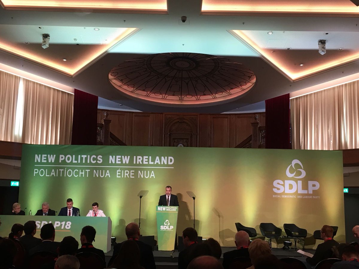 SDLPlive's tweet photo. .@Tierney091: "Brexit risks everything." #SDLP18 https://t.co/HIaftsOcl4