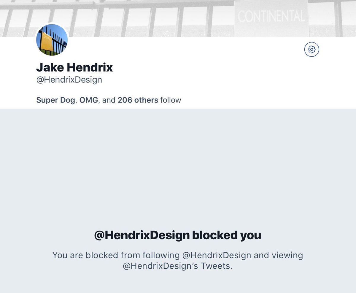 DadHominem's tweet photo. Now THAT’S hilarious - this kid @HendrixDesign JUST followed me, I went to their page because I like to #FTFBF and he? She? They? blocked me. 🤣 https://t.co/EfzEQtLzfY