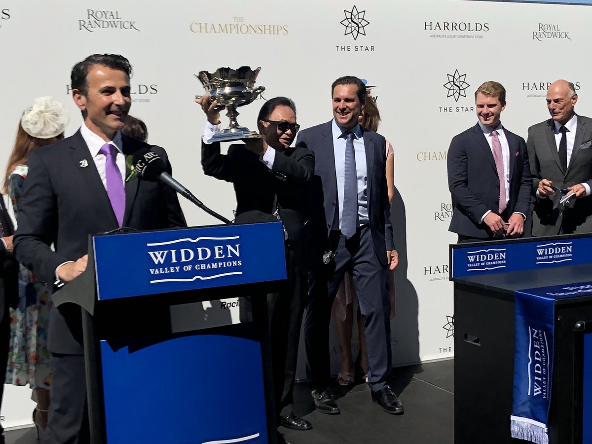gary_racing's tweet photo. Happy part owner Mr Leung with the Widden Kindergarten Stakes trophy. Paquiri now a Gr.3 winner. https://t.co/fNHvyL68Kk