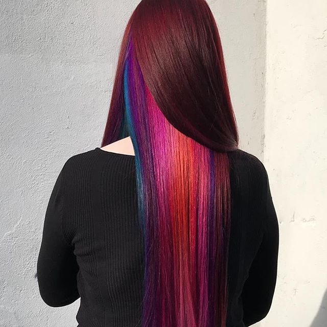 RockalilyLondon's tweet photo. Perhaps our longest hidden colour waterfall ever. Created by @zoe_lelic_hair #hairoftheday #mermaidhair #hiddenrainbows #hiddenrainbowhair #hiddenrainbow #rainbowhair #rockalilycuts #extralonghair #shoreditch #eastlondonhair #hoxton #shoreditchlife #shore… https://t.co/Tr4j0ULZRP