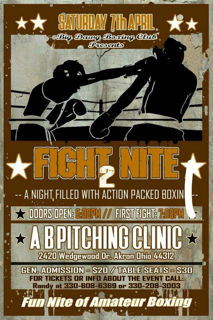 BoxingCounty's tweet photo. Tonight T-county’s 2 best up and coming fighters battle it out in Akron 
2017 Golden gloves champ Ben cottrell and knockout artist Ben Meese https://t.co/W1YviSlSwM