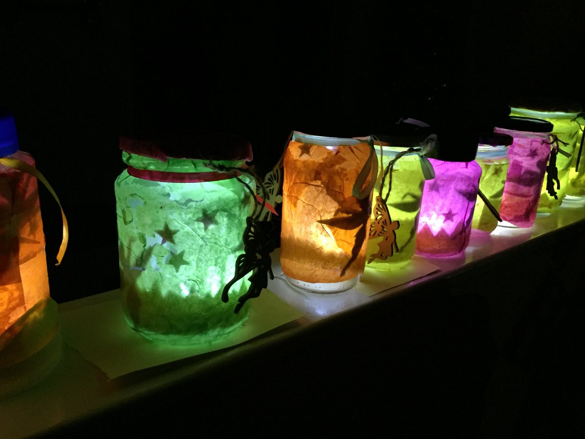 Absolutely fantastic fairy jars made by the Guides. They worked out so well. #fairies #magic #glowforit