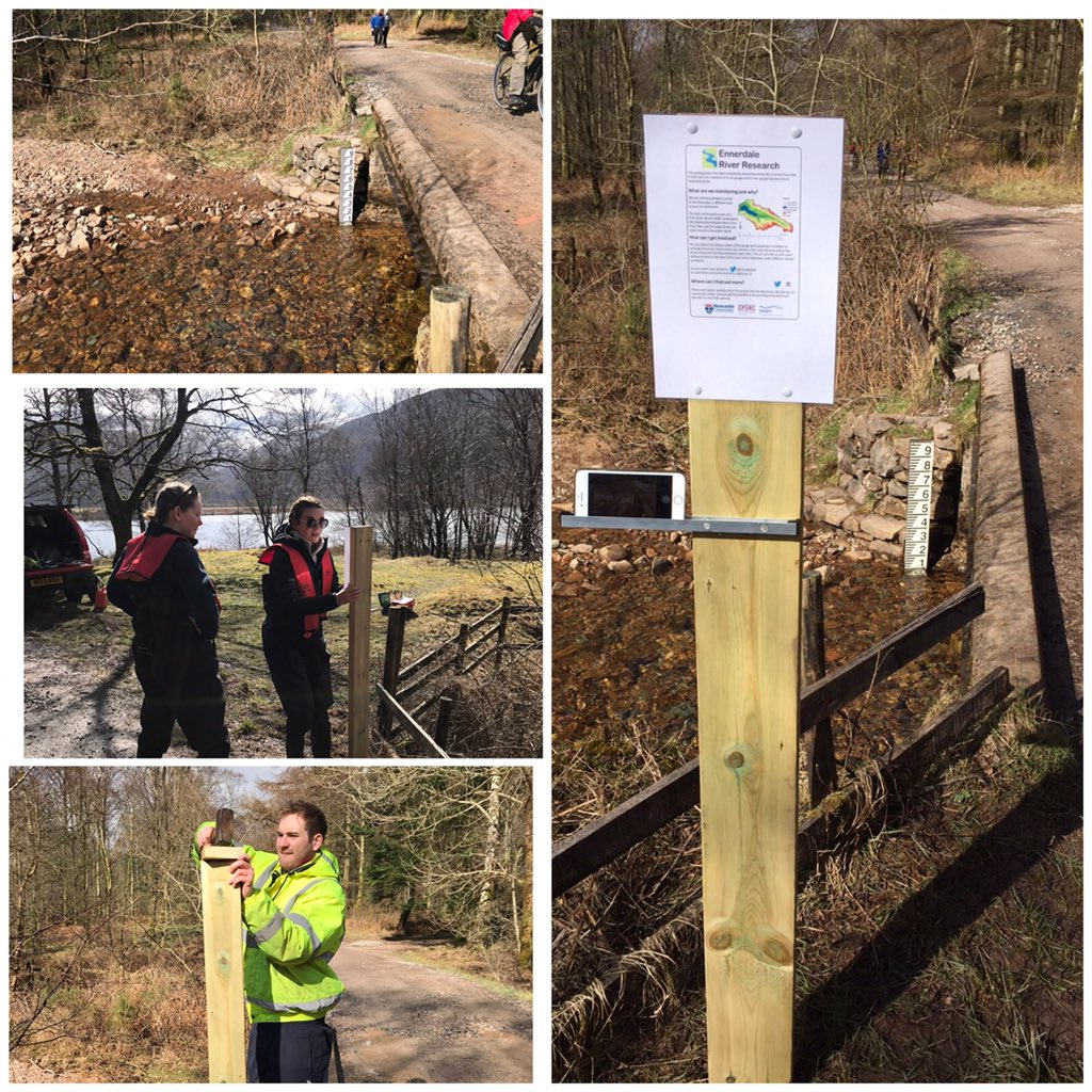 Finishing touches being made to the  photo post to help monitor river levels at Smithy Beck. #LakeDistrict #Ennerdale #citizenscience #streamidc