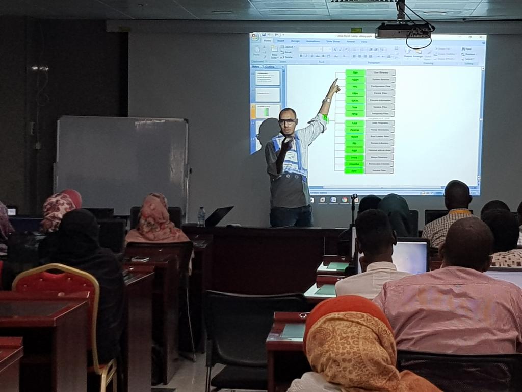 SudanNOG's tweet image. Eng. Saad Awad teaching File System and Users,Group Management in #Unix_Boot_Camp 
#SDNOG #SdNOG_Workshops