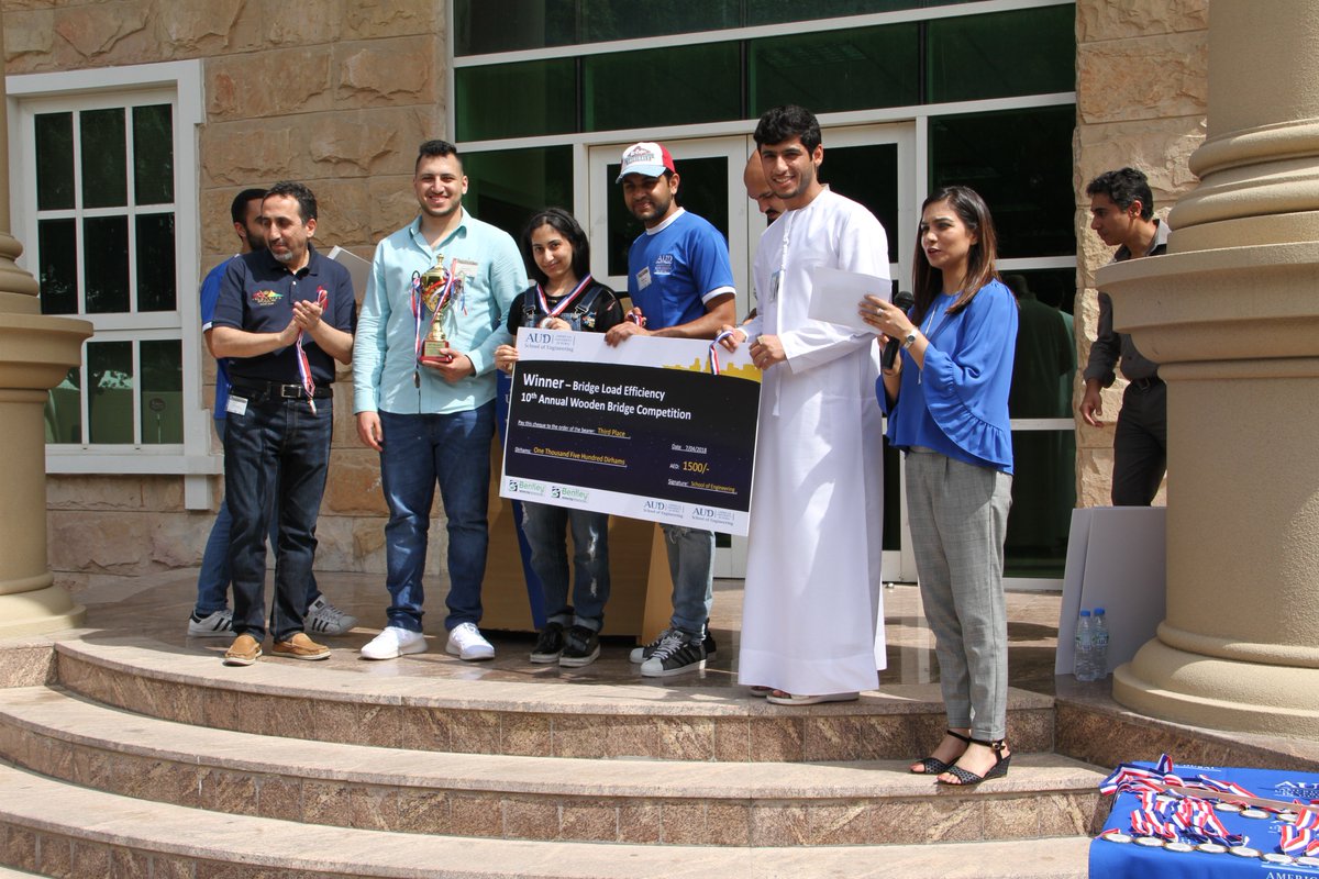ASCE_AUD's tweet photo. Congratulations to the Winners:
1. Khalifa University
2. Khalifa University
3. American University in Dubai
Target Load Capacity Winner:
1. Abu Dhabi University https://t.co/ykohUzmweS