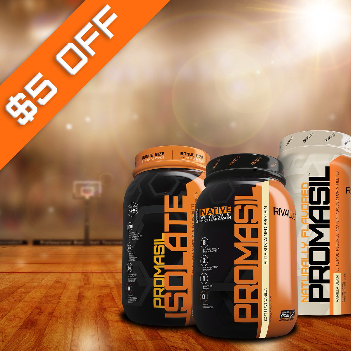 GNCCanada's tweet photo. UNTIL April 30th: GET $5 OFF @RIVALUS Promasil 2lb, Promasil Natural 2lb, and Promasil Isolate 2lb all flavours! Find a store near you: https://t.co/1uMEWMueBc
#gnccanada #teamrivalus #rivalus #unrivaledperformance #mensfitness #femalefitness #sportsnutrition #isolate #promasil https://t.co/A2jg3ot6M0