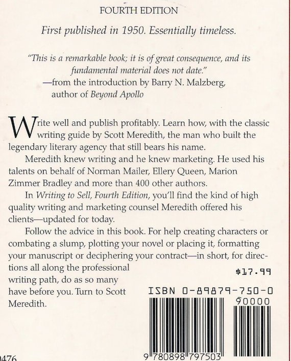 VoltInuOfflclal's tweet photo. ISBN 0898797500 , Writing to Sell : (Hardcover) by Scott Meredith 1996 4th Edition Like New #amwriting #writingtips #poetry #books #art #writerslife #reading #Writeres #WritersLifeChat #Writer #Writing #Authors #Howto #Bookstore #Greatreads #Amreading https://t.co/JnQIJ15EBP https://t.co/vr5E6hkdMo