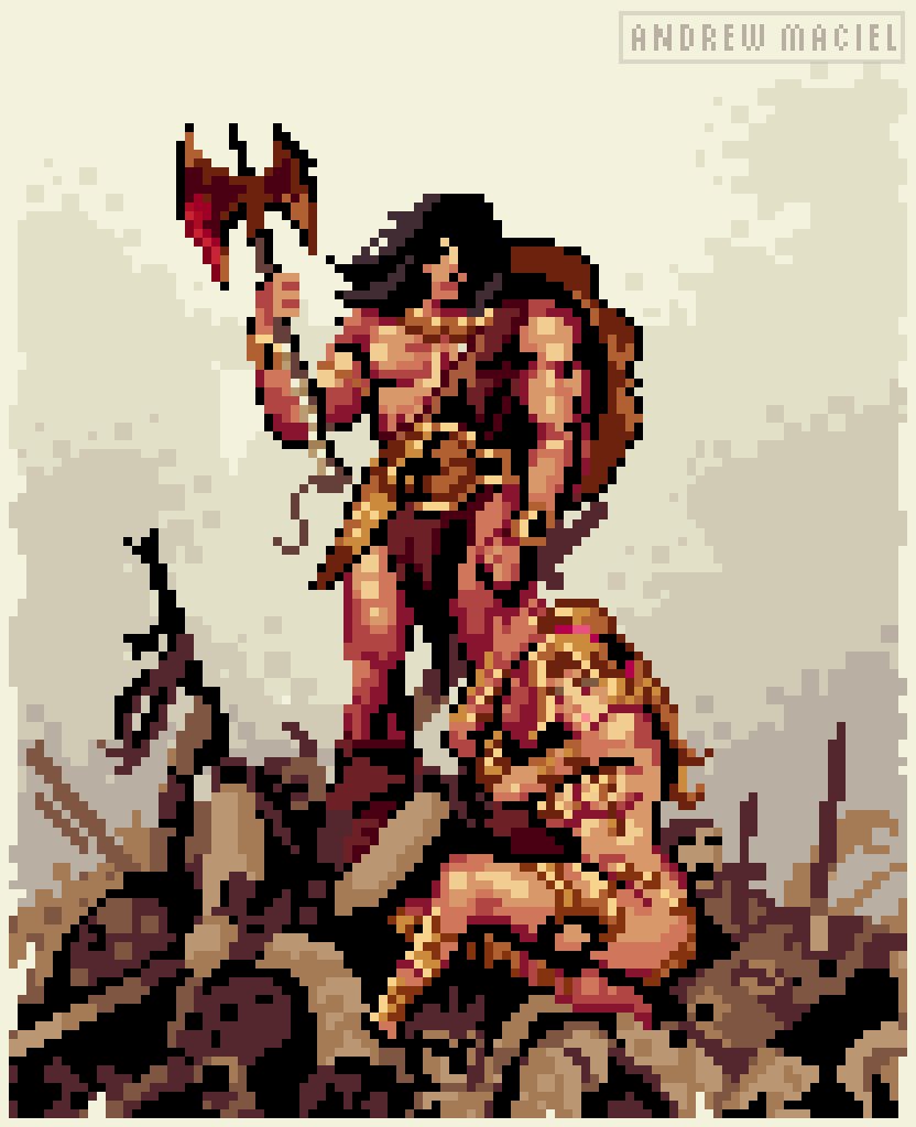 _andrewmaciel's tweet photo. Conan the #Barbarian (Frank Frazetta)
@Pixel_Dailies #pixel_dailies #fanart #pixelart #pixel #frankfrazetta #frazetta https://t.co/XvDnnRhkuM