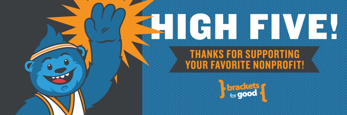 BracketsForGood's tweet photo. High Five ✋to everyone that contributed and participated in this impactful season of #CompetitiveGiving! YOU ROCK!! 🙌 #BFG18 https://t.co/RLukRMQ29U