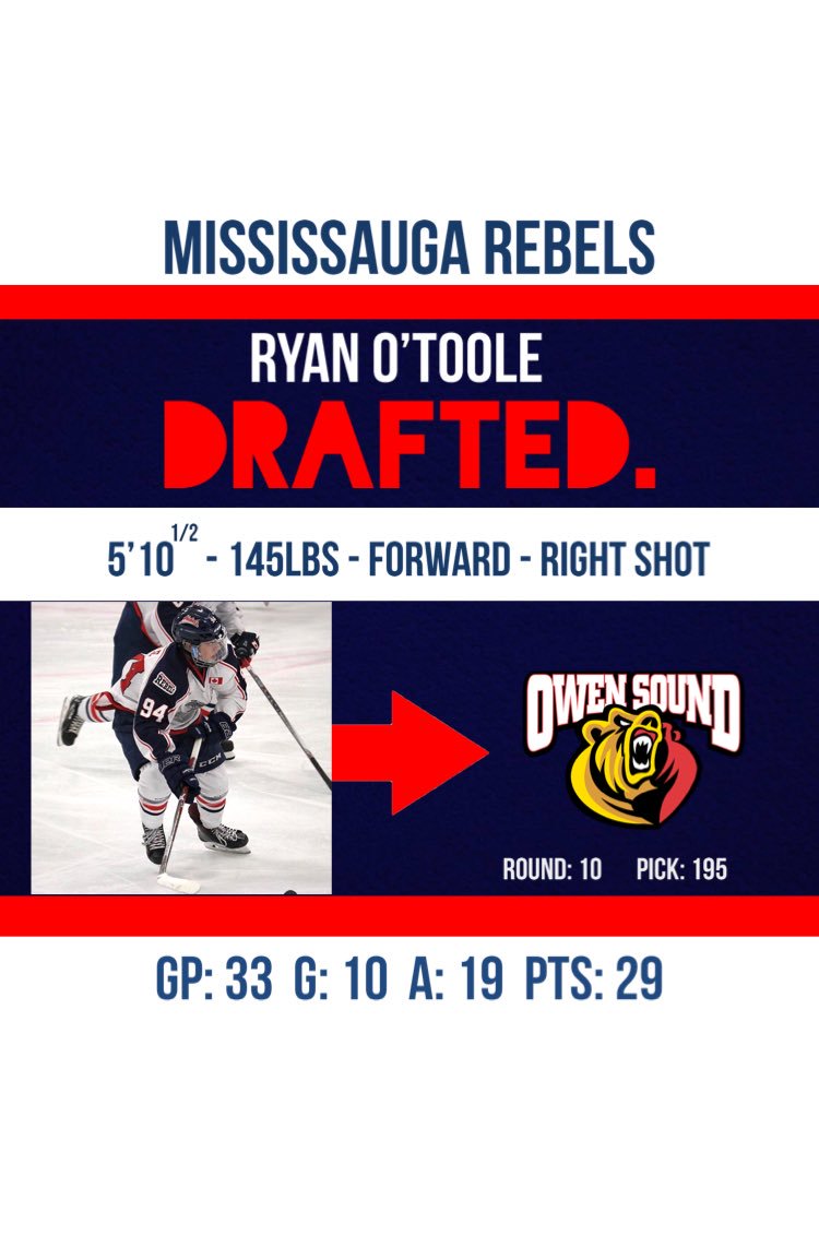 rebels_02's tweet photo. Congratulations to Max Bronstine (@MaxBronstine65) and Ryan O’Toole (@otoole0294) for both being picked by the Owen Sound Attack! #OHLDraft https://t.co/VlK25MdD3v